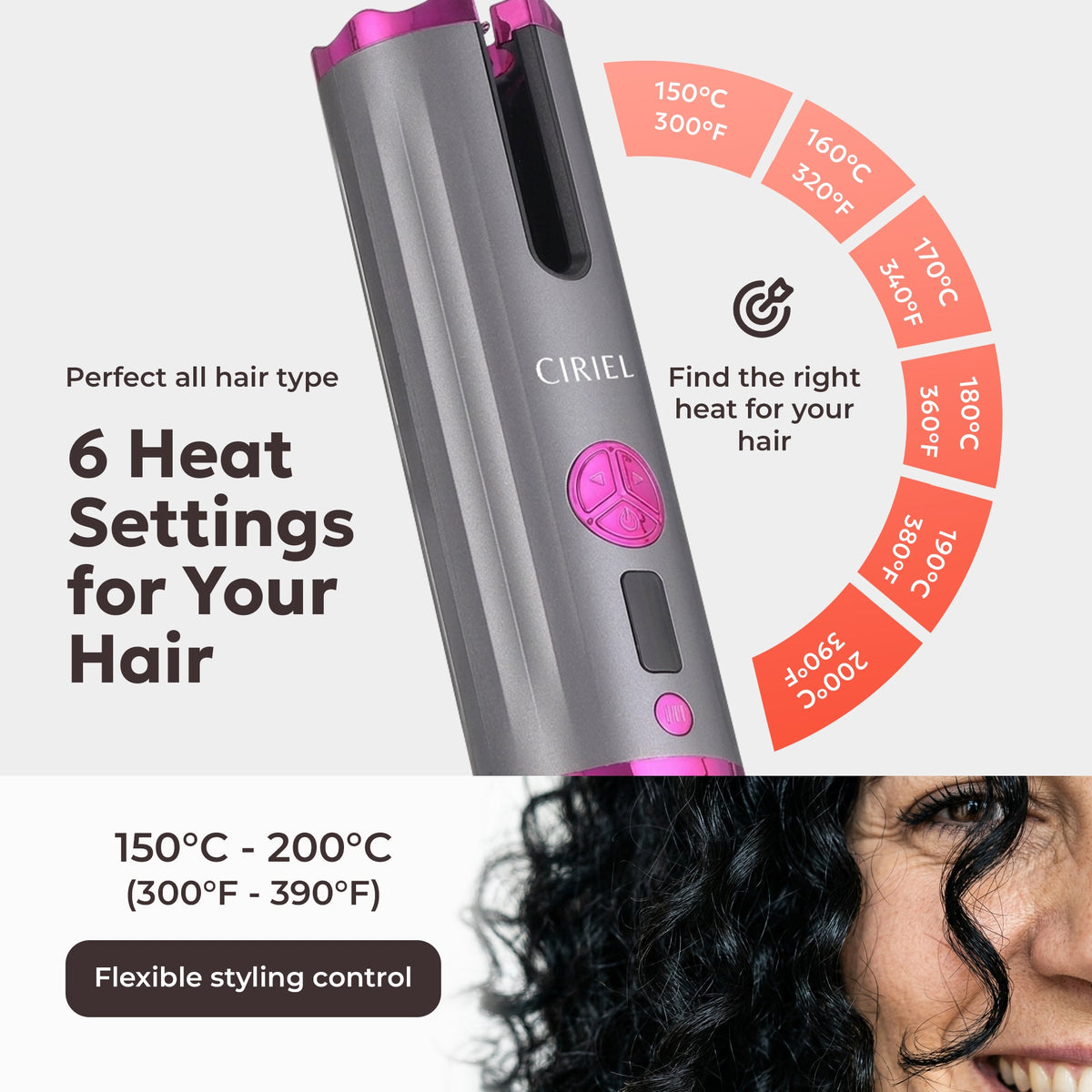 Ciriel FineCurl™ Pro | Draadloze Krultang