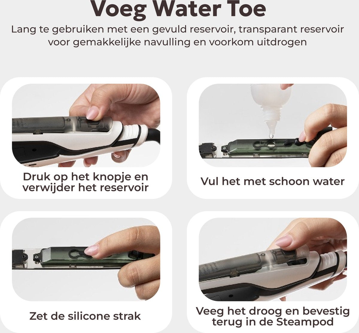 CIRIEL SteamSilk™ Stoom Stijltang - Wit