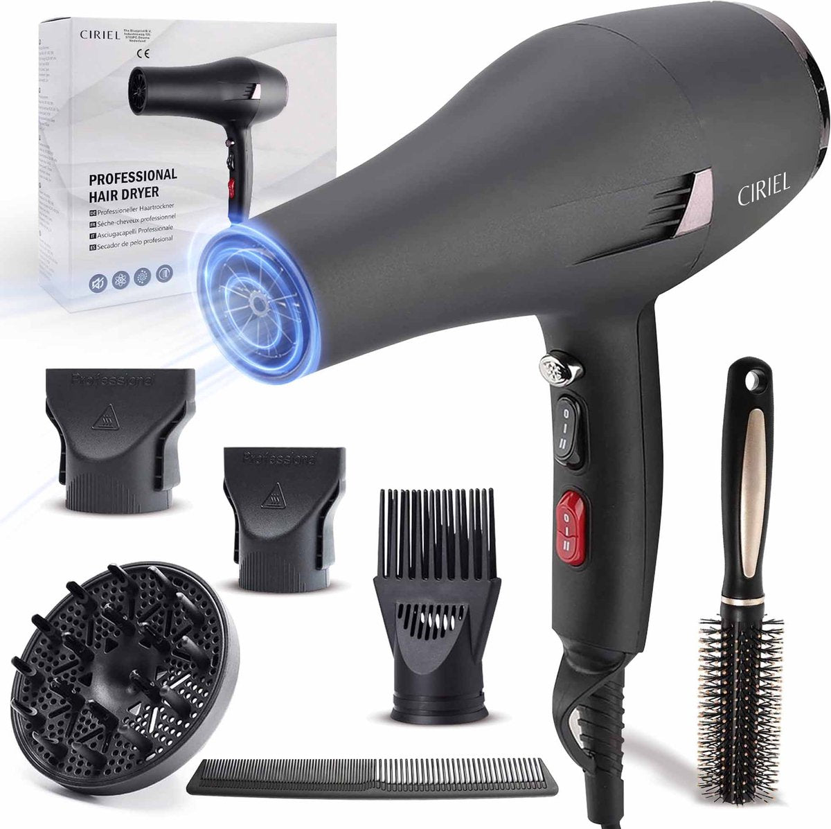 Ciriel Föhn Met Diffuser 2400W Incl. haarborstel
