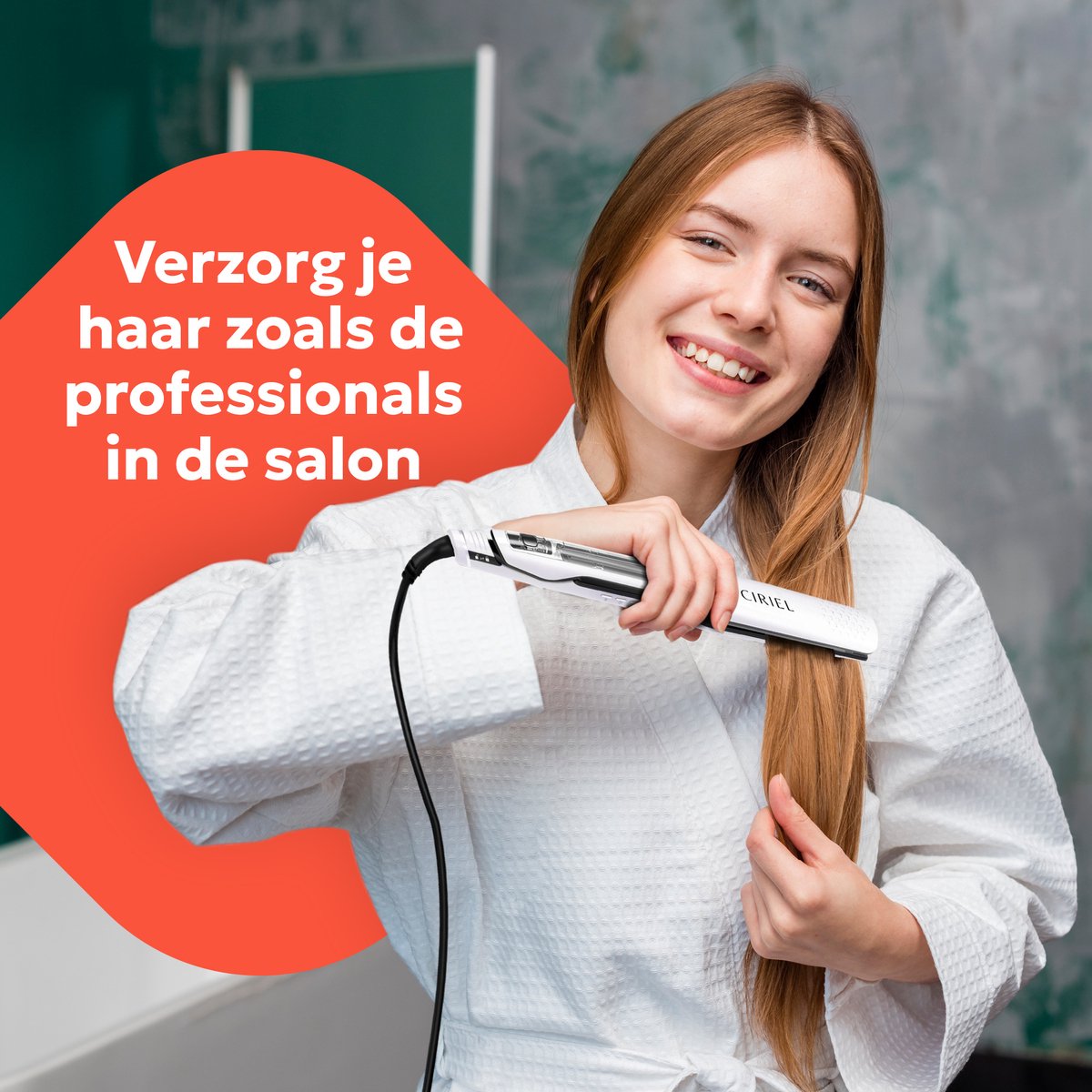 CIRIEL SteamSilk™ Stoom Stijltang - Wit