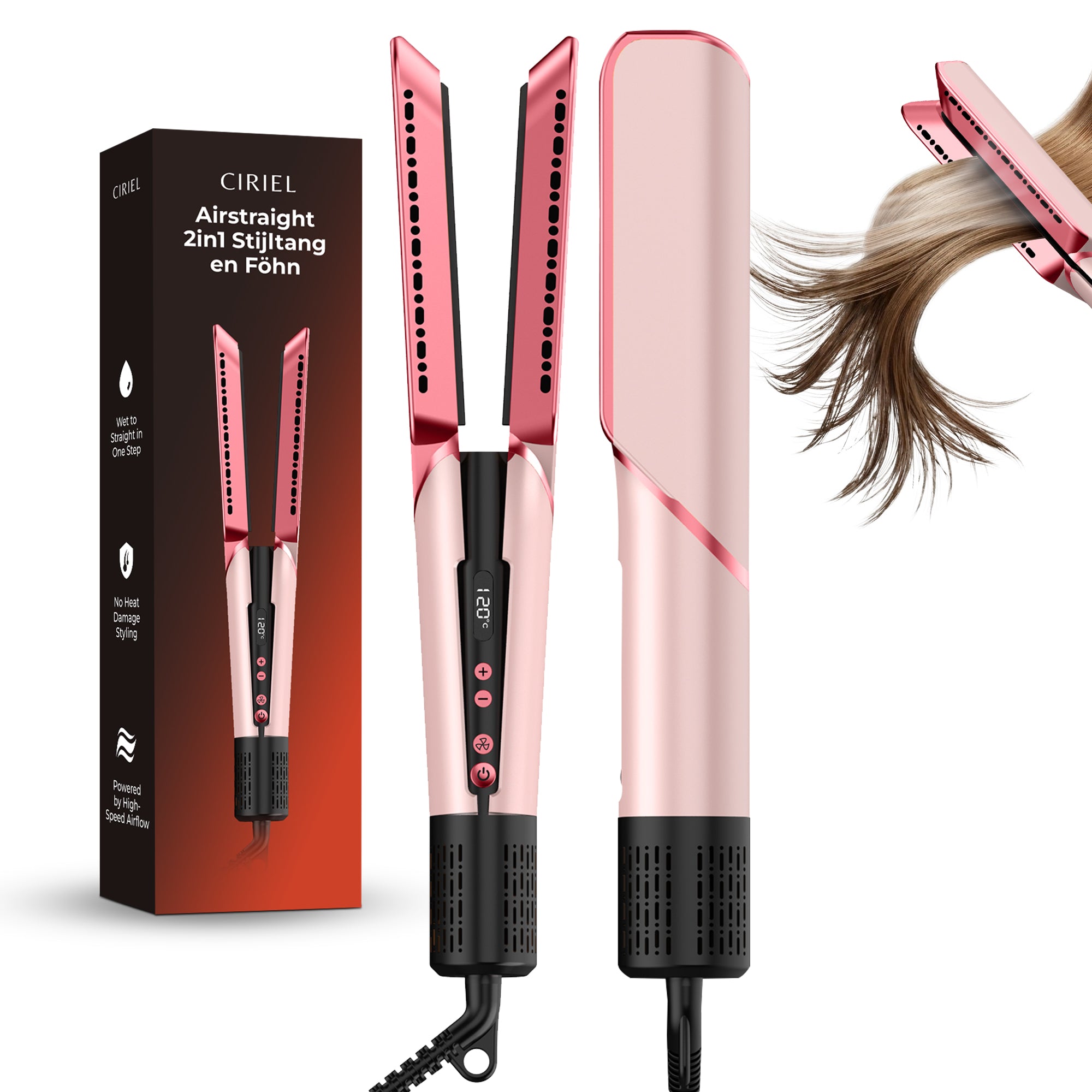 Ciriel DryStrait – 2-in-1 Stijltang & Föhn – Wet-to-Dry