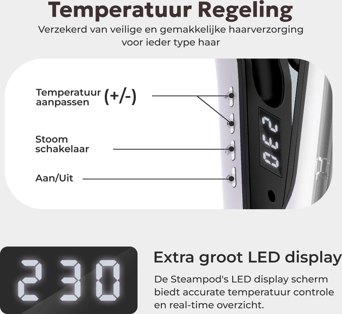 CIRIEL SteamSilk™ Stoom Stijltang - Wit