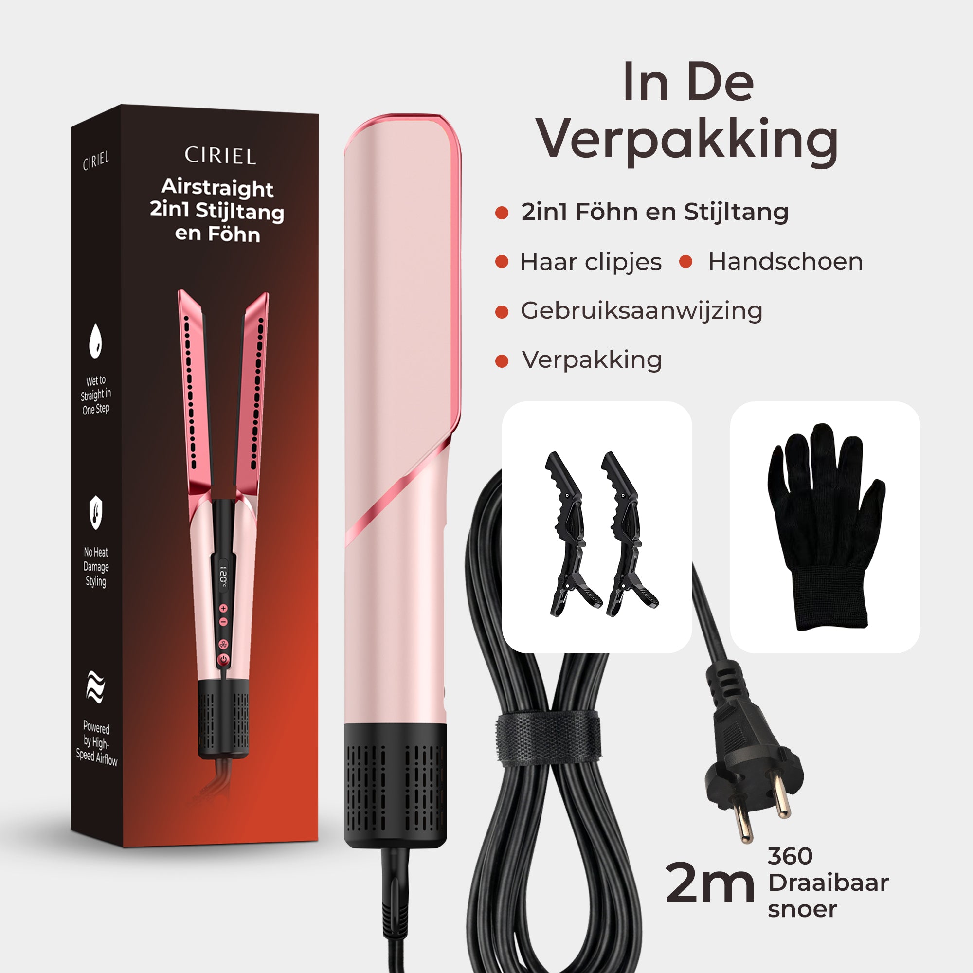 Ciriel DryStrait – 2-in-1 Stijltang & Föhn – Wet-to-Dry