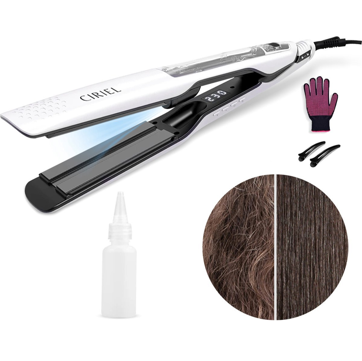 CIRIEL SteamSilk™ Stoom Stijltang - Wit